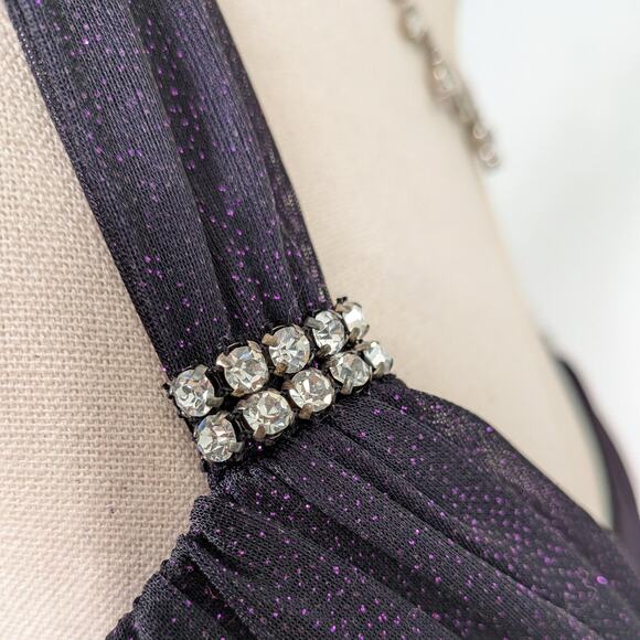 Vintage Nites Prom Dress Maxi Gown 6 Purple Y2K Fairy Goth Ombre Whimsigoth Bow - Picture 7 of 13